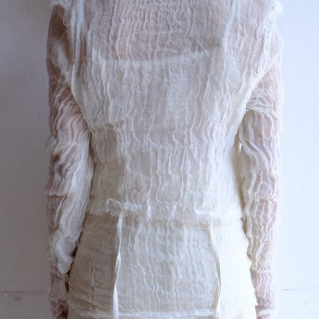 wool linen gawze cardigan