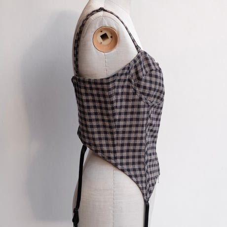 check cotton bustier