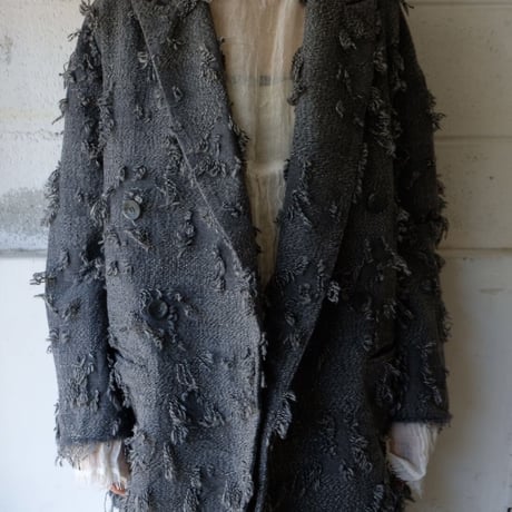 ripped wool w jacket