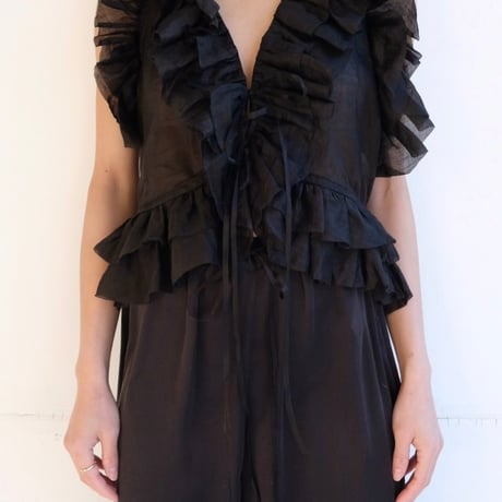 ramie sheer frill vest