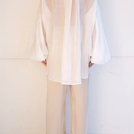 ramie sheer pin tuck blouse