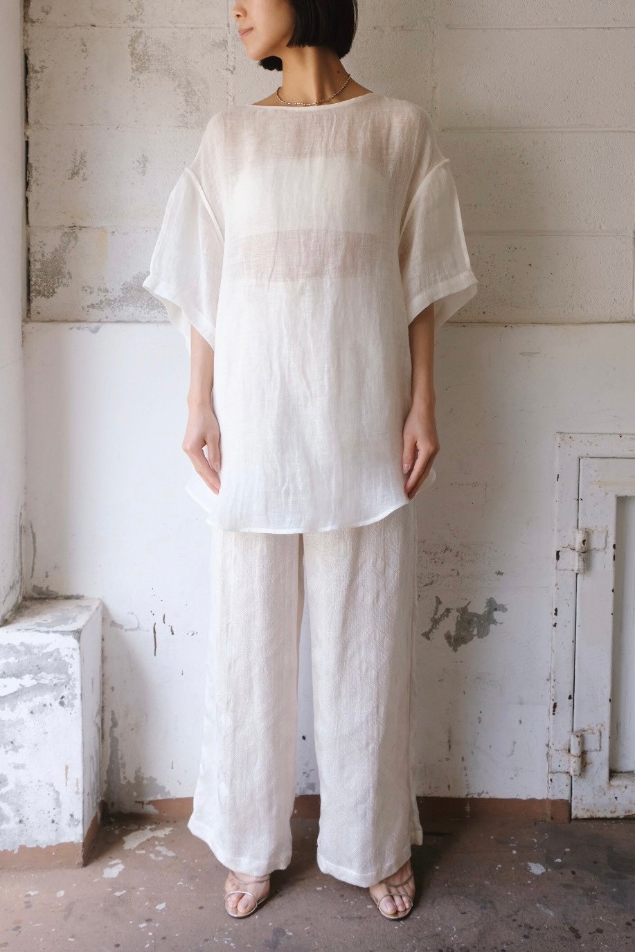 linen gawze T-shirt | ERiKOKATORi linen gawze T-shirt | ERiKOKATORi
