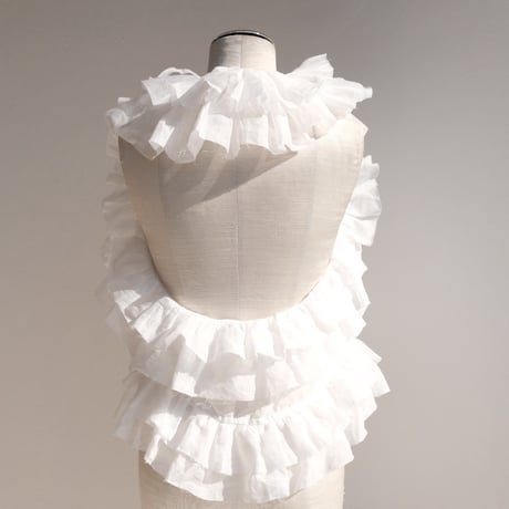ramie sheer frill vest