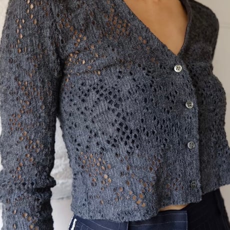 flower wool cardigan