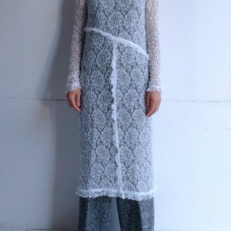 stretch lace frill dress