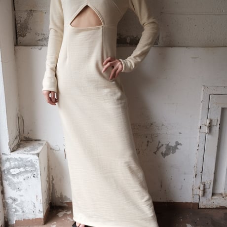 wool sweat cutout dress