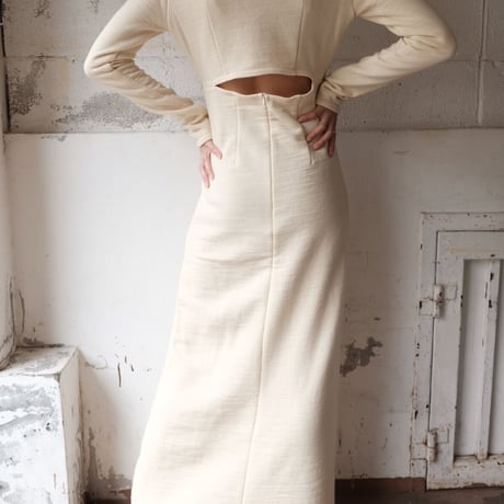 wool sweat cutout dress