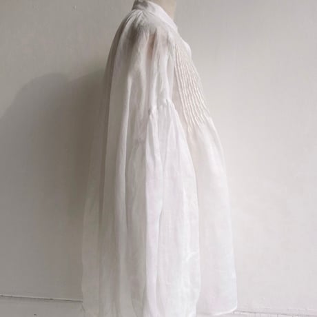 ramie sheer pin tuck blouse