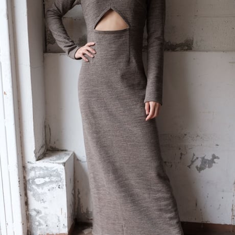 wool sweat cutout dress