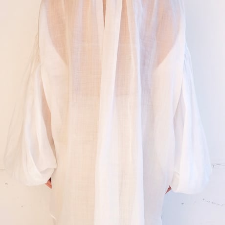ramie sheer pin tuck blouse