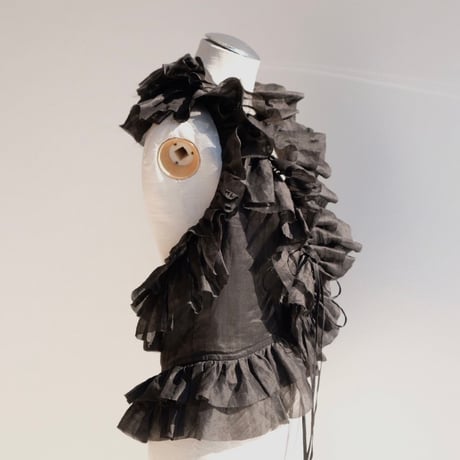 ramie sheer frill vest