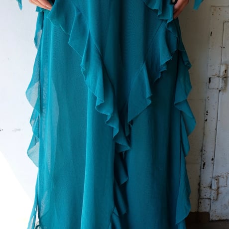 cotton mesh frill dress