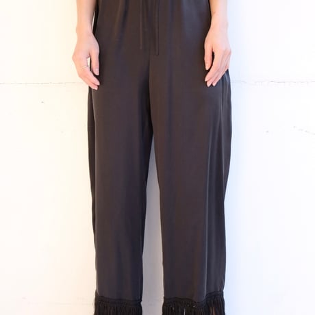 fringe silk pants