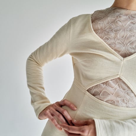 wool sweat cutout dress