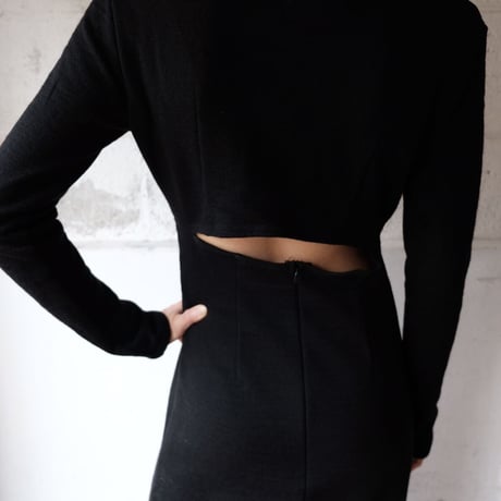 wool sweat cutout dress