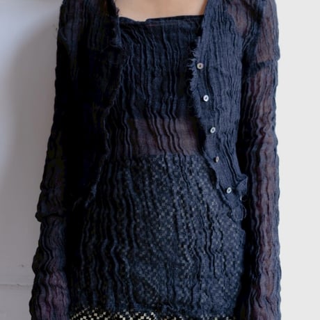wool linen gawze cardigan
