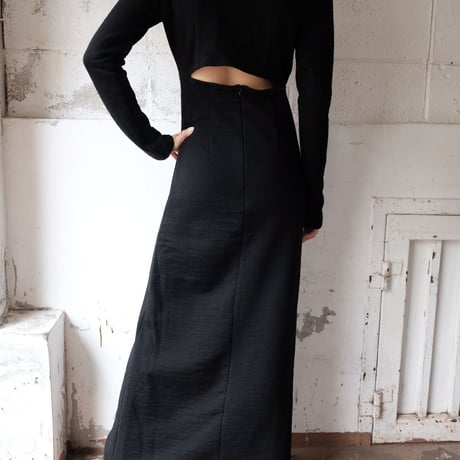 wool sweat cutout dress