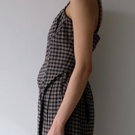 check cotton bustier
