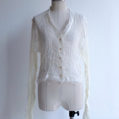 wool linen gawze cardigan