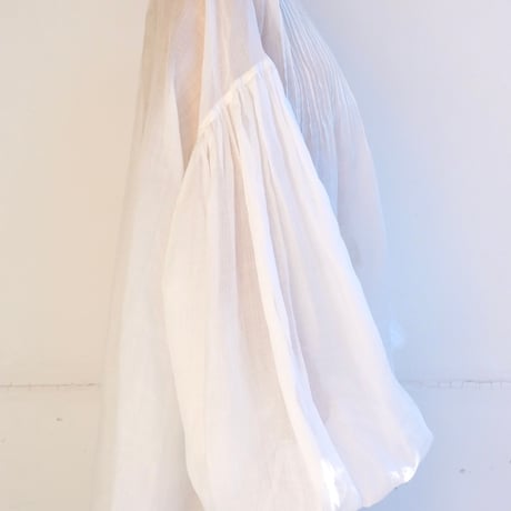 ramie sheer pin tuck blouse