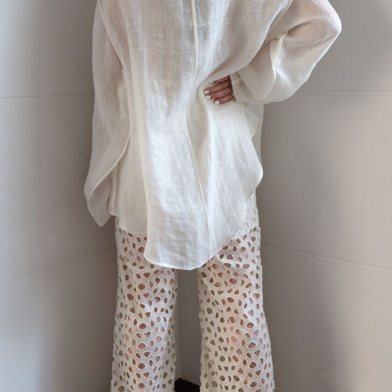 ERiKOKATORi linengawze see-through l/s-t身幅約64cm - mypantum.com