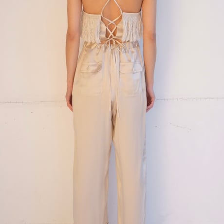 fringe silk pants