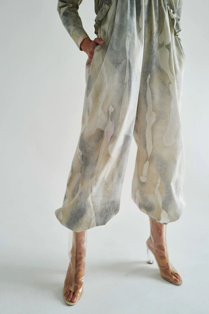 suminagashi cotton harem jumpsuit | ERiKOKATORi