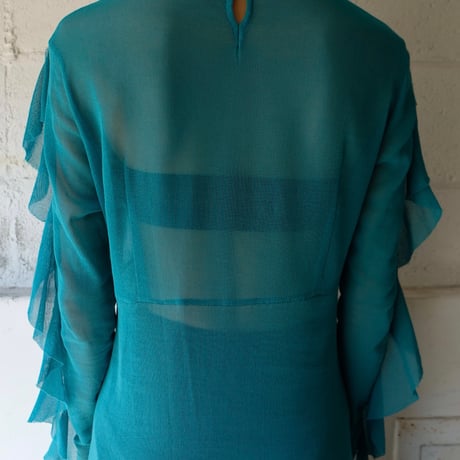 cotton mesh frill dress