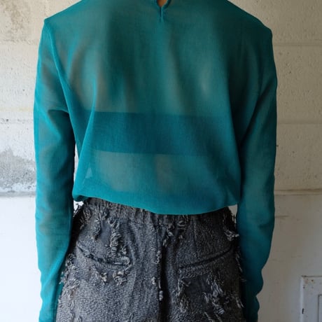 cotton mesh turtle neck top