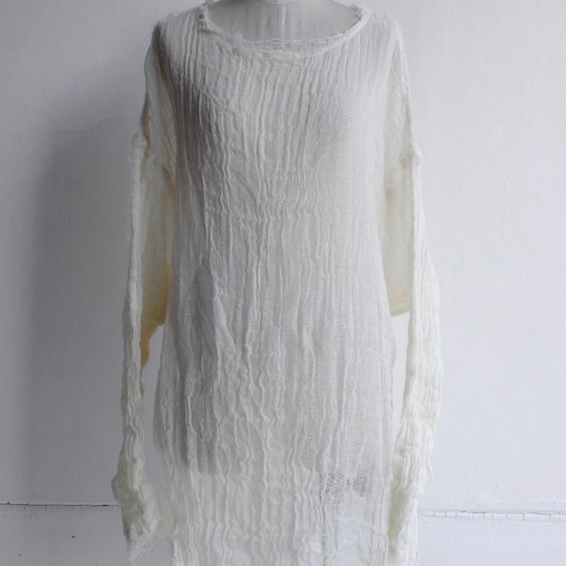 wool linen gawze top | ERiKOKATORi