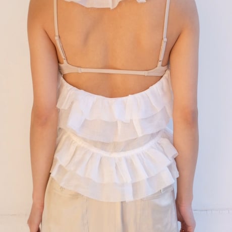 ramie sheer frill vest