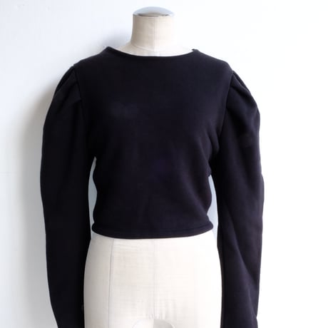 lace up puff sleeve sweat