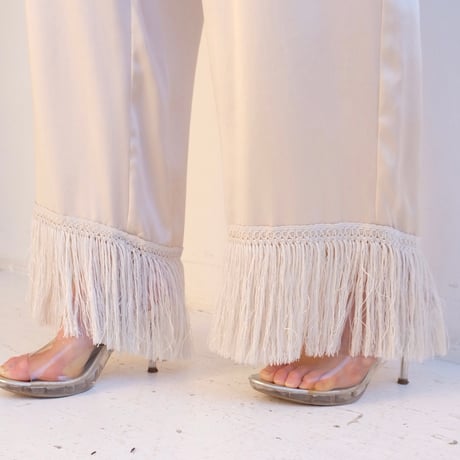 fringe silk pants