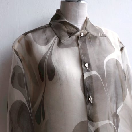 suminagashi silk shirts