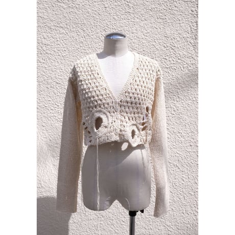 motif konjac hand knit cardigan