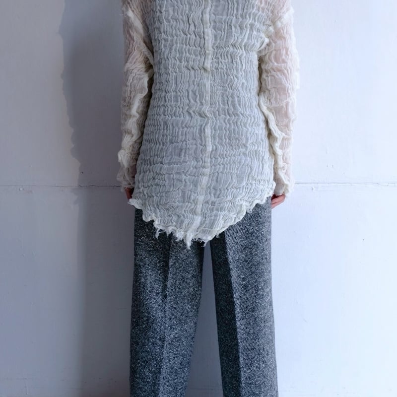 wool linen gawze top | ERiKOKATORi