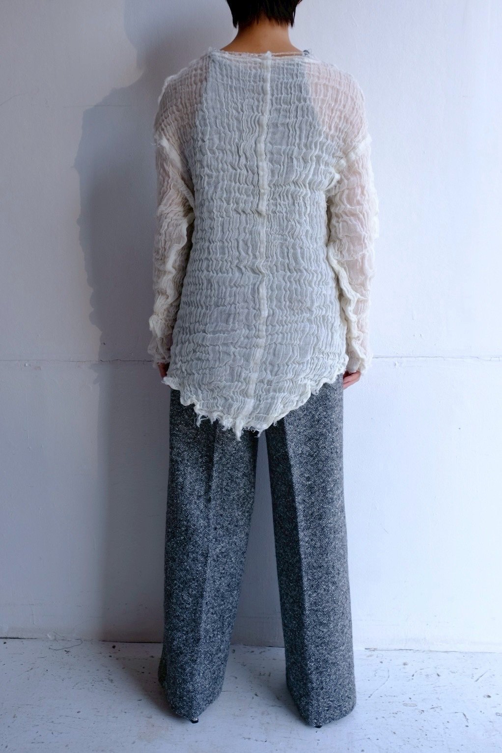 wool linen gawze top | ERiKOKATORi
