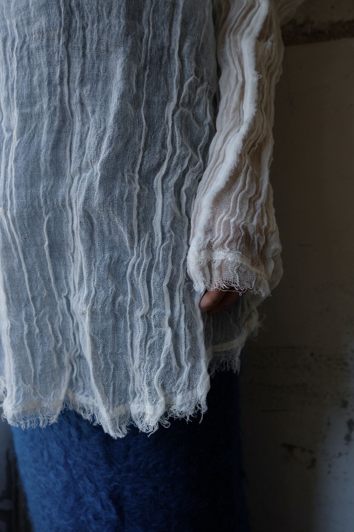 wool linen gawze l/s-t | ERiKOKATORi