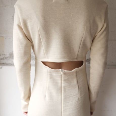 wool sweat cutout dress