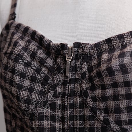 check cotton bustier