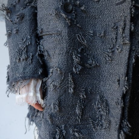 ripped wool w jacket
