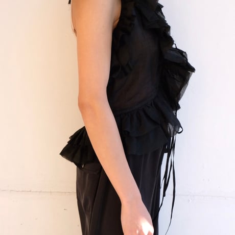 ramie sheer frill vest