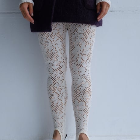 flower wool stirrup leggings