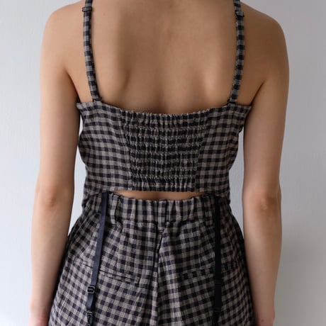check cotton bustier
