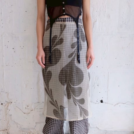 suminagashi silk skirt