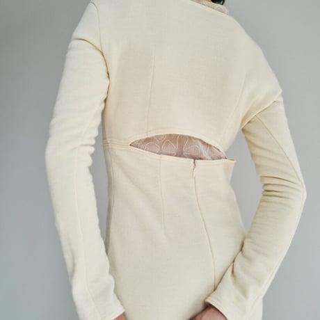 wool sweat cutout dress