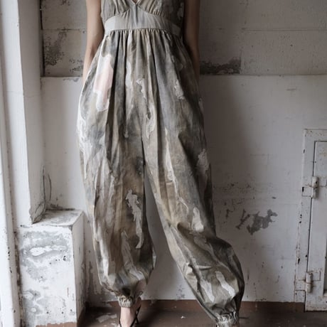 suminagashi cotton harem jumpsuit