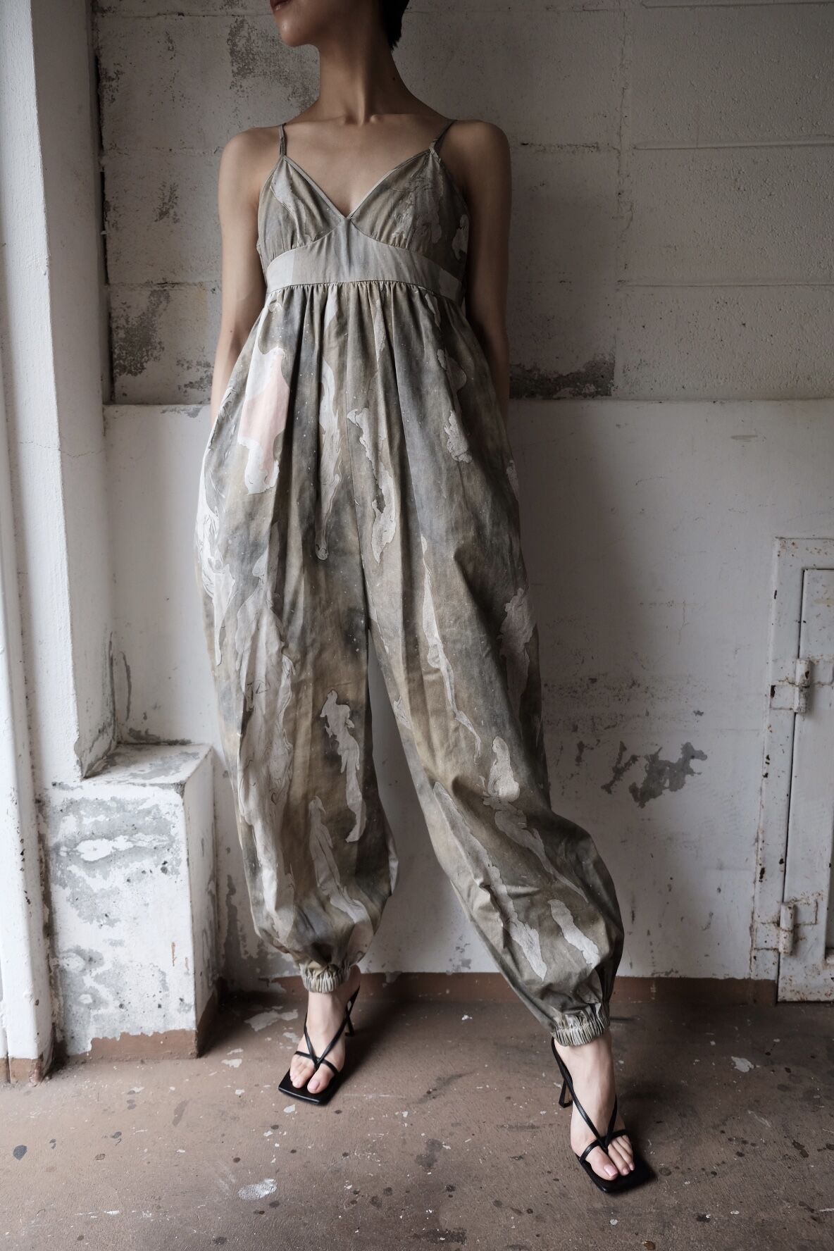 suminagashi cotton harem jumpsuit | ERiKOKATORi