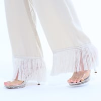 fringe silk pants
