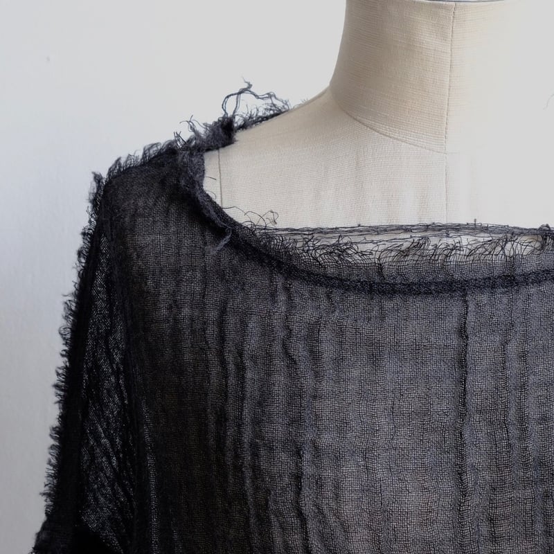 wool linen gawze top | ERiKOKATORi